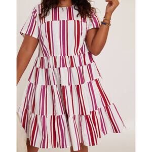 Anthropologie Norblack Norwhite Anwen Tiered Swing Dress sz XS